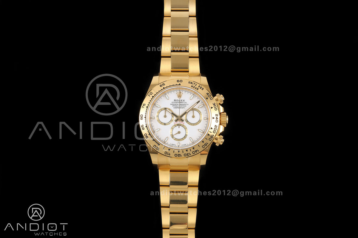 Daytona 126508 BTF 1:1 Best Edition White Dial on YG Braclet DD4131 (Weighted)